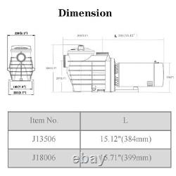 2HP 110-240v 6500GPH INGROUND Swimming POOL PUMP MOTOR with Strainer 2 thread NPT