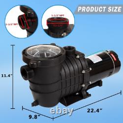 2HP 110V Pool Pump 111GPM for Inground & Above Ground Swimming Pools