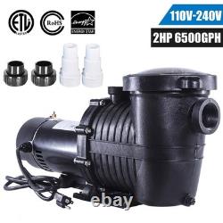 2HP Above/Inground Swimming Pool Pump Motor 6500GPH 79FT Hmax 110-240V Hayward