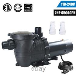 2HP Above/Inground Swimming Pool Pump Motor 6500GPH 79FT Hmax 110-240V Hayward