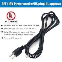 2HP Above/Inground Swimming Pool Pump Motor 6500GPH 79FT Hmax 110-240V Hayward