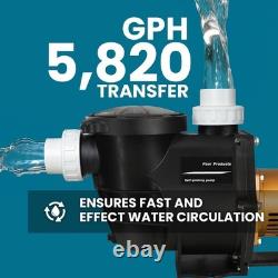 2HP In-Ground Swimming Pool Pump Dual Speed High Flow 2 Inlet 230V High Flow