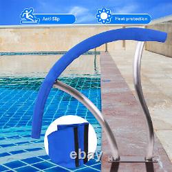 2Pcs 304 Stainless Steel Inground Swimming Pool Hand Rail Rustproof Stair Ladder
