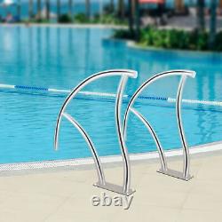 2x Inground Swimming Pool Hand Rail 304 Stainless Steel Rustproof Stair Ladder