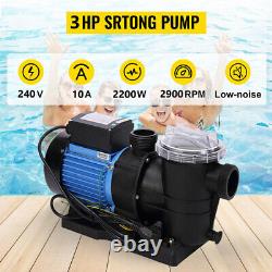 3.0 HP Pro Powerful In/Above Ground Swimming Pool Pump with Strainer 10038 GPH