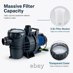3.0HP 220/240v 2.0 NPT INGROUND Swimming POOL PUMP MOTOR withStrainer For Hayward