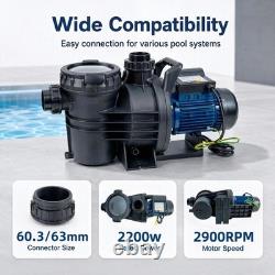 3.0HP 220/240v 2.0 NPT INGROUND Swimming POOL PUMP MOTOR withStrainer For Hayward