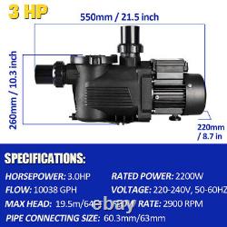 3.0HP For Hayward Swimming Pool Pump Motor In/Above Ground with Strainer 2 NPT