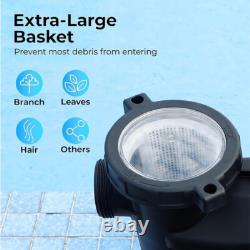 3.0HP Swimming Pool Pump for in/Above Ground Pool with Strainer Basket, Speed Pump