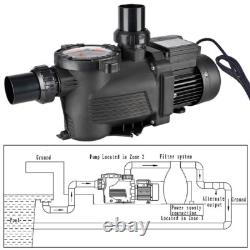 3.0HP Swimming Pool Pump for in/Above Ground Pool with Strainer Basket, Speed Pump
