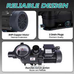 3 HP Inground Swimming Pool Pump Motor Strainer For Hayward Replacement 110V