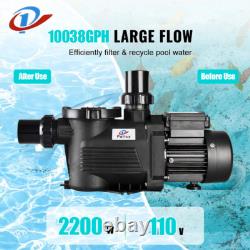 3 HP Inground Swimming Pool Pump Motor Strainer For Hayward Replacement 110V