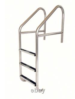 3-Step 24 Inch Wide Commercial Cross-Braced Ladder 1.90 x. 065 Inch Marine Grade