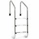 3 Step Stainless Steel In-ground Swimming Pool Ladder With Easy Mount Legs New