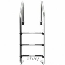 3-Step Stainless Steel In Ground Swimming Pool Ladder with Anti-Slip Steps Safety