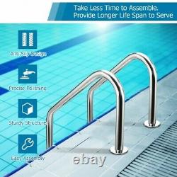 3-Step Stainless Steel In Ground Swimming Pool Ladder with Anti-Slip Steps Safety