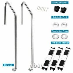 3-Step Stainless Steel In Ground Swimming Pool Ladder with Anti-Slip Steps Safety