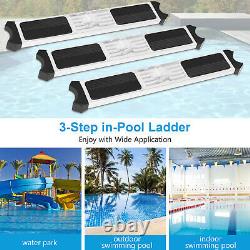 3-Step Stainless Steel Inground Swimming Pool Stairs with Non-Slip Footstep