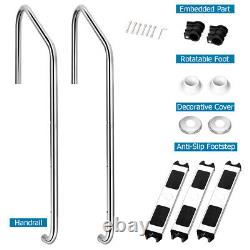 3 Step Stainless Steel Swimming Pool Ladder for In Ground Pool With Anti-Slip Step