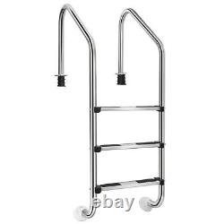3 Step Swimming Pool Ladder Stainless Steel In-Ground Anti-Slip Bend Home Safety