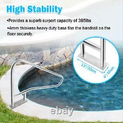 304 Stainless Steel Inground Swimming Pool Hand Rail Rustproof Stair Ladder