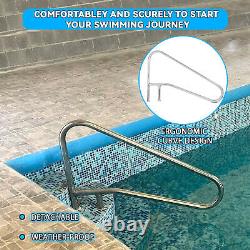 304 Stainless Steel Inground Swimming Pool Hand Rail Rustproof Stair Ladder