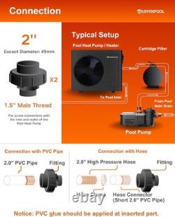 35000 BTU Pool Heater & Chiller Inverter Heat Pump In/Above Ground Pools 10K Gal