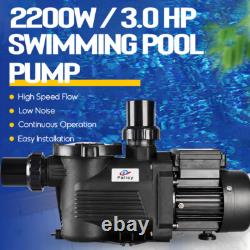 3HP High-Flo Single Speed Swimming Pool Pump Inground 110V 2 Fitting