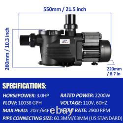 3HP High Flow Single Speed Self Priming Above Ground Inground Swimming Pool Pump