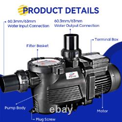 3HP High Flow Single Speed Self Priming Above Ground Inground Swimming Pool Pump