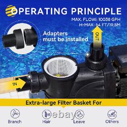 3HP High Flow Single Speed Self Priming Above Ground Inground Swimming Pool Pump