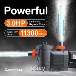 3HP High Flow Swimming Pool Pump Variable Speed 189 GPM for Above/In-Ground Pool