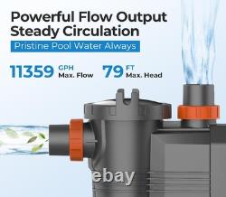 3HP High Flow Variable Speed Pool Pump for In-Ground/Above Swimming Pool Pump