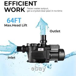 3HP High Speed Pool Pump Inground Swimming Pool for up to 50000 Gallon US STOCK