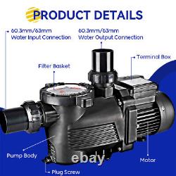 3HP Swimming Pool Pump for In-Ground Pool 220V High Flow 10038 GPH, Black
