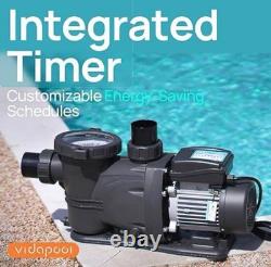 3HP VIDAPOOL In/Above Ground Swimming Pool Pump, Self Primming High Flow