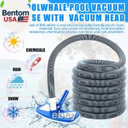 4 Pcs Swimming Pool Vacuum Kits 11.8 Vacuum Head with 1-1/2 X 29.5 Ft Hoses, 1