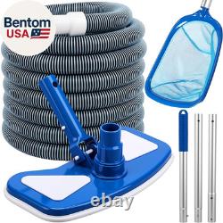 4 Pcs Swimming Pool Vacuum Kits 11.8 Vacuum Head with 1-1/2 X 29.5 Ft Hoses, 1