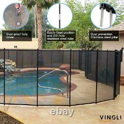 4 Pieces Swimming Pool Safety Fence 12'x4' Pool Fence Gate For In-ground Black