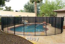 4 Pieces Swimming Pool Safety Fence 12'x4' Pool Fence Gate For In-ground Black