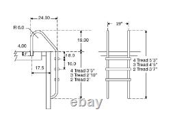 4-Step Polished Stainless Steel Swimming Pool Ladder For In-Ground Pools