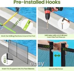 4 x 60 FT Swimming Pool Fence Inground Removable DIY Fencing Outdoor Safety