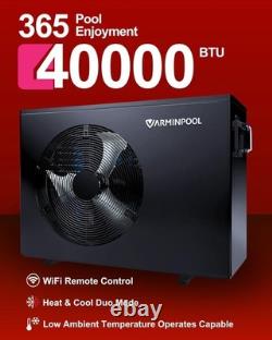 40000BTU Swimming Pool Heat Pump Inground Pool Heater with WIFI Capable Timer