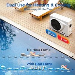 42000 BTU Inverter Pool Heat Pump WiFi Heater Cooler 10000 Gallon NEW