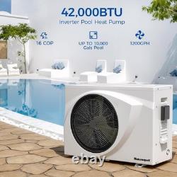 42000 BTU Inverter Pool Heat Pump WiFi Heater Cooler 10000 Gallon NEW