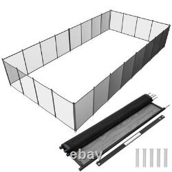 4Ft x 12Ft Black Pool Fence Swimming Pool Fence in Ground Pool Safety Fencing