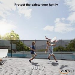 4Ft x 12Ft Black Pool Fence Swimming Pool Fence in Ground Pool Safety Fencing