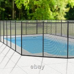 4Ft x 12Ft Black Pool Fence Swimming Pool Fence in Ground Pool Safety Fencing