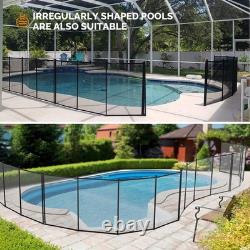 4Ft x 12Ft Black Pool Fence Swimming Pool Fence in Ground Pool Safety Fencing
