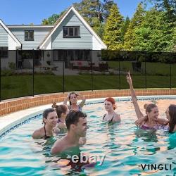 4Ft x 12Ft Black Pool Fence Swimming Pool Fence in Ground Pool Safety Fencing